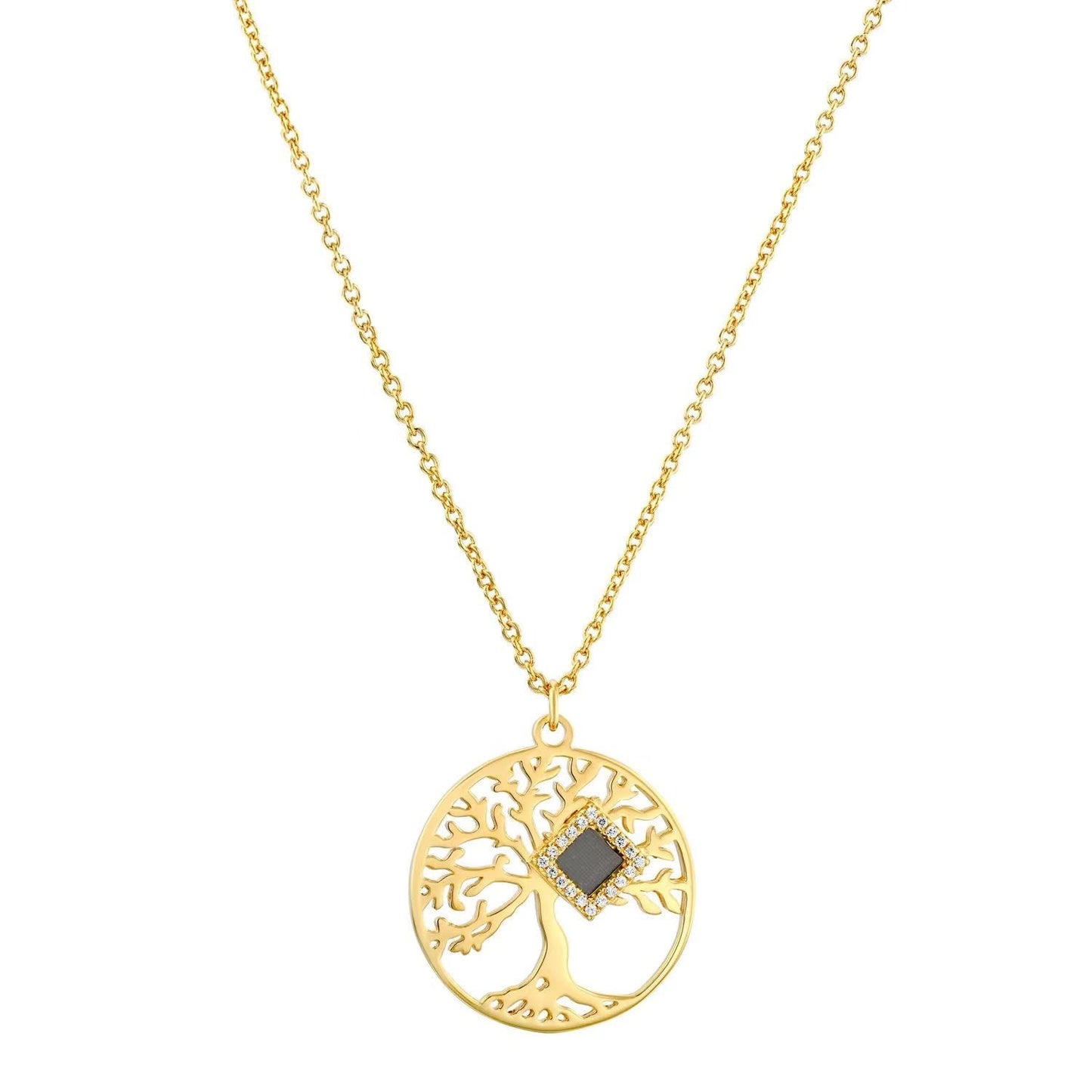 Love Infinite 8 Words Copper-plated Real Gold Necklace Temperament Clavicle Chain Pendant