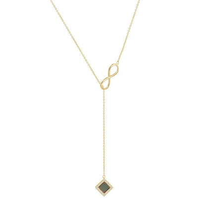 Love Infinite 8 Words Copper-plated Real Gold Necklace Temperament Clavicle Chain Pendant